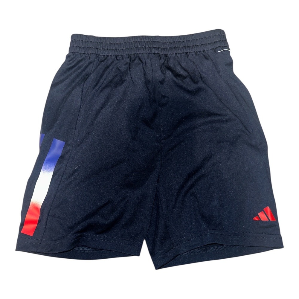Adidas Boys Blue 3 Stripe Basketball Shorts, Size 5